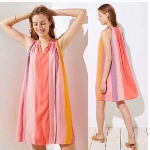 Loft Striped Sleeveless Trapeze/Swing Dress